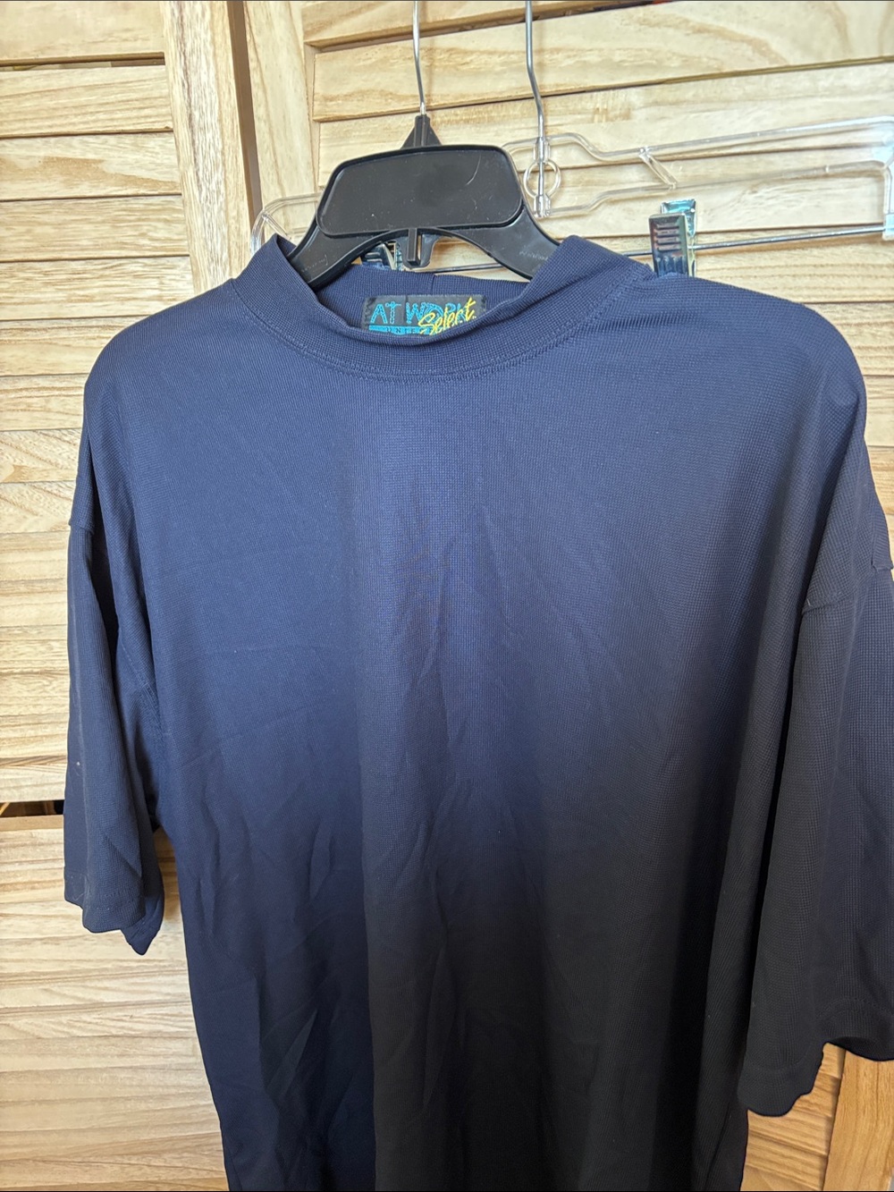 FINAL MARKDOWN Men's Navy Short-Sleeve Mock Neck Shirt XL